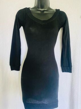 Classic Black Knit Bodycon Dress - Women